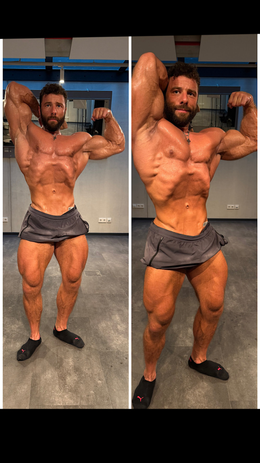 Posing coaching client before and after presentation comparison